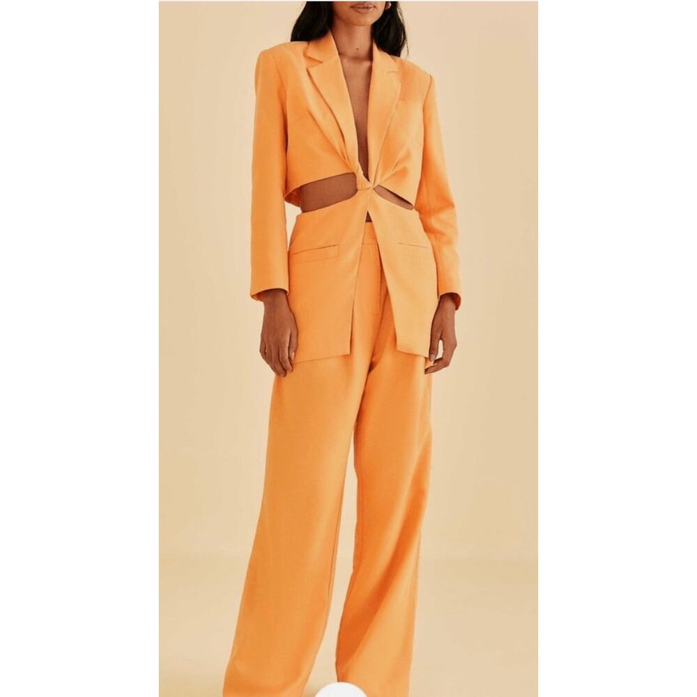 FARM Rio Peach Cut Out Oversized Blazer in Orange, Med NWT